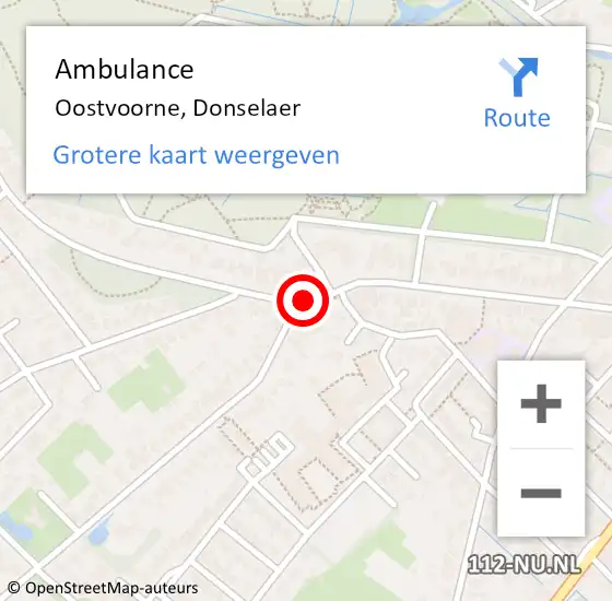 Locatie op kaart van de 112 melding: Ambulance Oostvoorne, Donselaer op 19 maart 2018 14:13