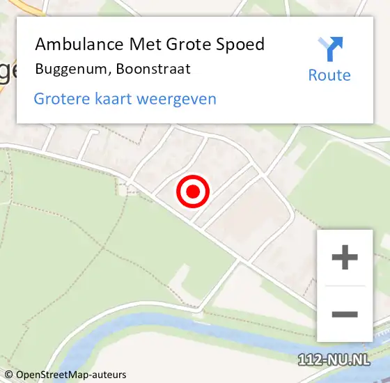 Locatie op kaart van de 112 melding: Ambulance Met Grote Spoed Naar Buggenum, Boonstraat op 19 februari 2014 15:28