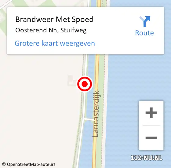 Locatie op kaart van de 112 melding: Brandweer Met Spoed Naar Oosterend Nh, Stuifweg op 19 maart 2018 15:55