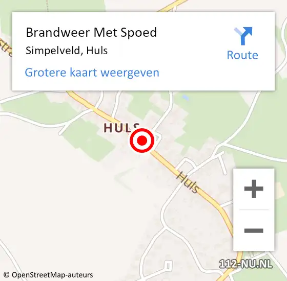 Locatie op kaart van de 112 melding: Brandweer Met Spoed Naar Simpelveld, Huls op 19 maart 2018 16:18