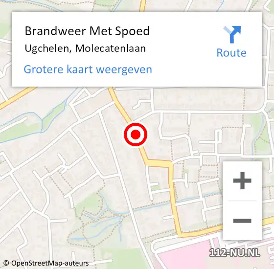 Locatie op kaart van de 112 melding: Brandweer Met Spoed Naar Ugchelen, Molecatenlaan op 19 maart 2018 16:20