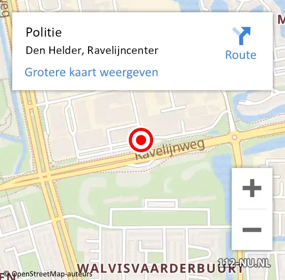 Locatie op kaart van de 112 melding: Politie Den Helder, Ravelijncenter op 19 maart 2018 16:21