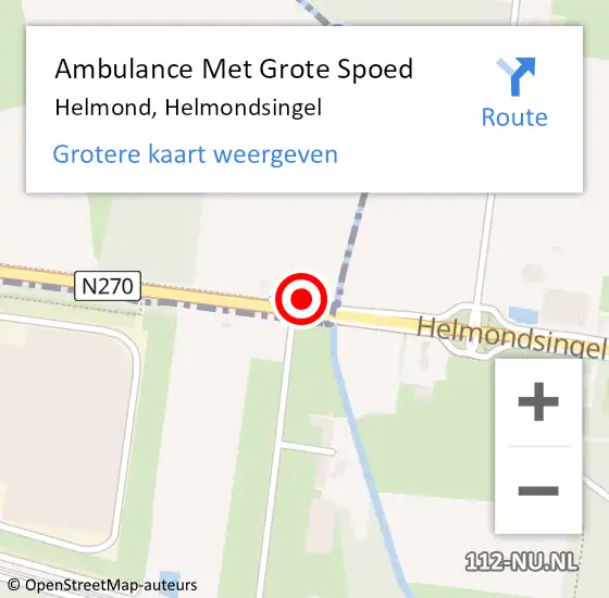 Locatie op kaart van de 112 melding: Ambulance Met Grote Spoed Naar Helmond, Helmondsingel op 19 maart 2018 16:23