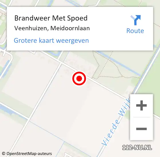 Locatie op kaart van de 112 melding: Brandweer Met Spoed Naar Veenhuizen, Meidoornlaan op 19 maart 2018 16:59