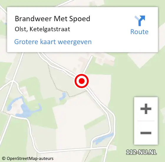 Locatie op kaart van de 112 melding: Brandweer Met Spoed Naar Olst, Ketelgatstraat op 19 maart 2018 17:20