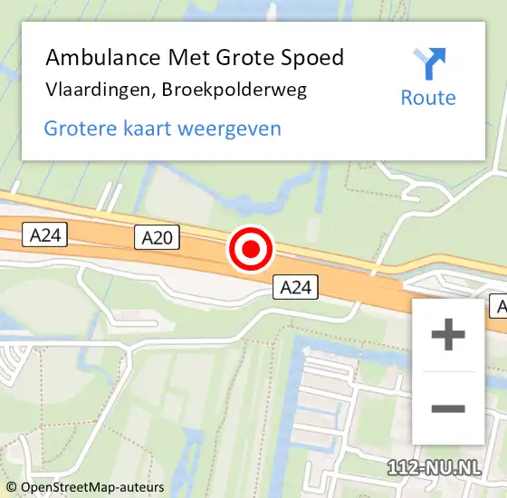 Locatie op kaart van de 112 melding: Ambulance Met Grote Spoed Naar Vlaardingen, Broekpolderweg op 19 maart 2018 18:00