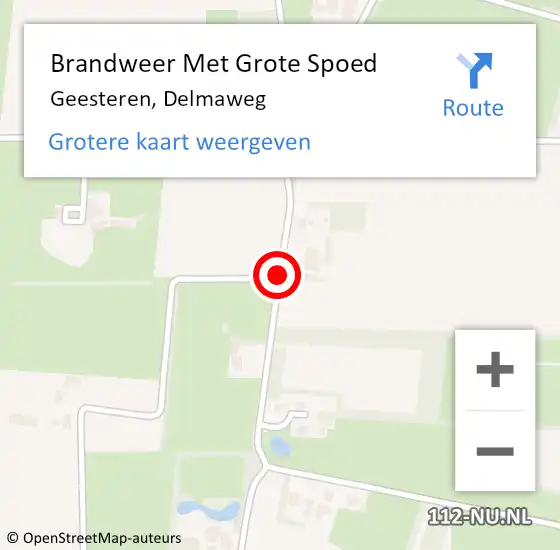 Locatie op kaart van de 112 melding: Brandweer Met Grote Spoed Naar Geesteren, Delmaweg op 19 maart 2018 18:04