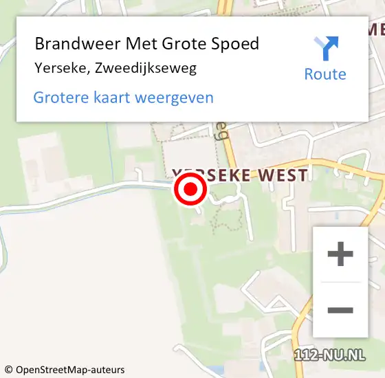 Locatie op kaart van de 112 melding: Brandweer Met Grote Spoed Naar Yerseke, Zweedijkseweg op 19 maart 2018 18:07