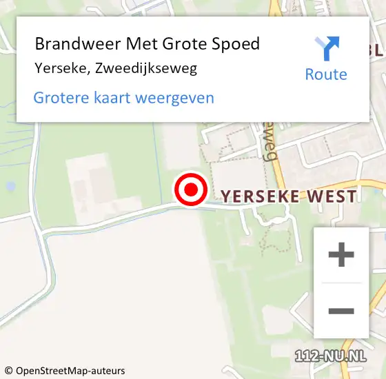 Locatie op kaart van de 112 melding: Brandweer Met Grote Spoed Naar Yerseke, Zweedijkseweg op 19 maart 2018 18:11