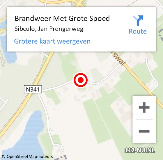 Locatie op kaart van de 112 melding: Brandweer Met Grote Spoed Naar Sibculo, Jan Prengerweg op 19 maart 2018 19:08