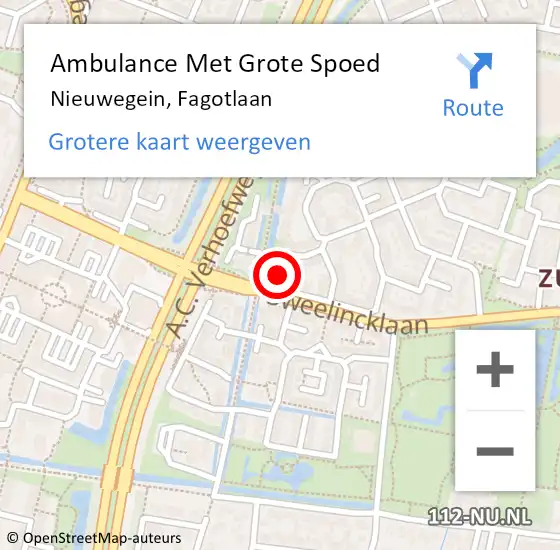 Locatie op kaart van de 112 melding: Ambulance Met Grote Spoed Naar Nieuwegein, Fagotlaan op 19 maart 2018 21:13