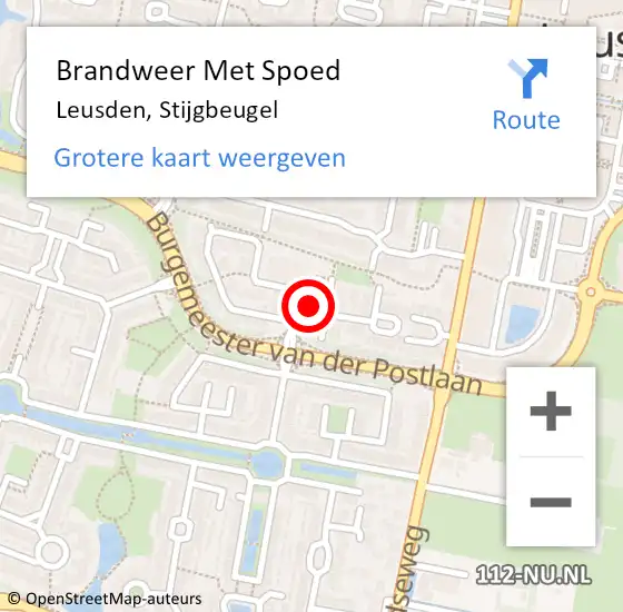 Locatie op kaart van de 112 melding: Brandweer Met Spoed Naar Leusden, Stijgbeugel op 19 maart 2018 21:15