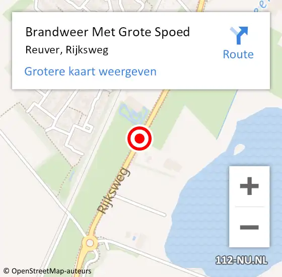 Locatie op kaart van de 112 melding: Brandweer Met Grote Spoed Naar Reuver, Rijksweg op 19 maart 2018 21:22