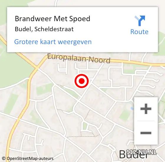 Locatie op kaart van de 112 melding: Brandweer Met Spoed Naar Budel, Scheldestraat op 19 maart 2018 22:44