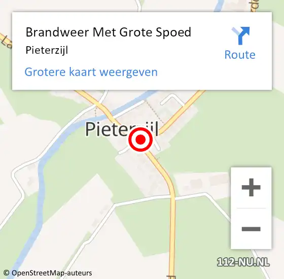 Locatie op kaart van de 112 melding: Brandweer Met Grote Spoed Naar Pieterzijl op 19 februari 2014 16:05