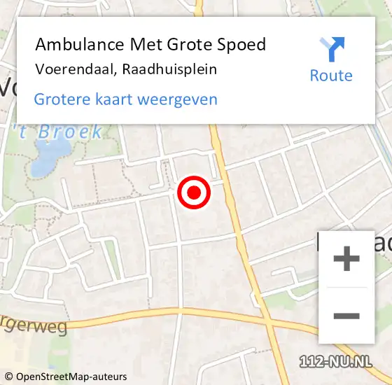 Locatie op kaart van de 112 melding: Ambulance Met Grote Spoed Naar Voerendaal, Raadhuisplein op 19 februari 2014 16:09