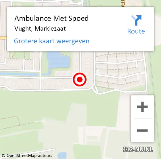 Locatie op kaart van de 112 melding: Ambulance Met Spoed Naar Vught, Markiezaat op 20 maart 2018 00:18