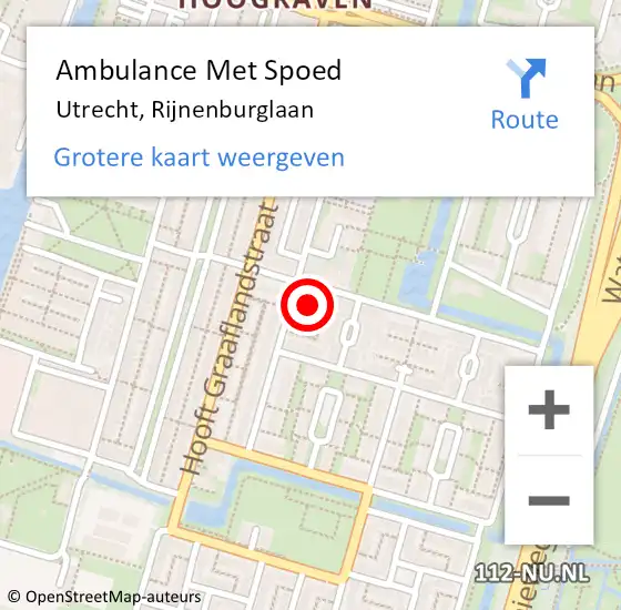 Locatie op kaart van de 112 melding: Ambulance Met Spoed Naar Utrecht, Rijnenburglaan op 20 maart 2018 00:29