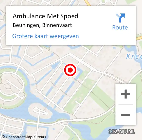 Locatie op kaart van de 112 melding: Ambulance Met Spoed Naar Beuningen, Binnenvaart op 20 maart 2018 04:39