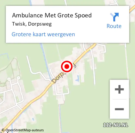 Locatie op kaart van de 112 melding: Ambulance Met Grote Spoed Naar Twisk, Dorpsweg op 20 maart 2018 04:48