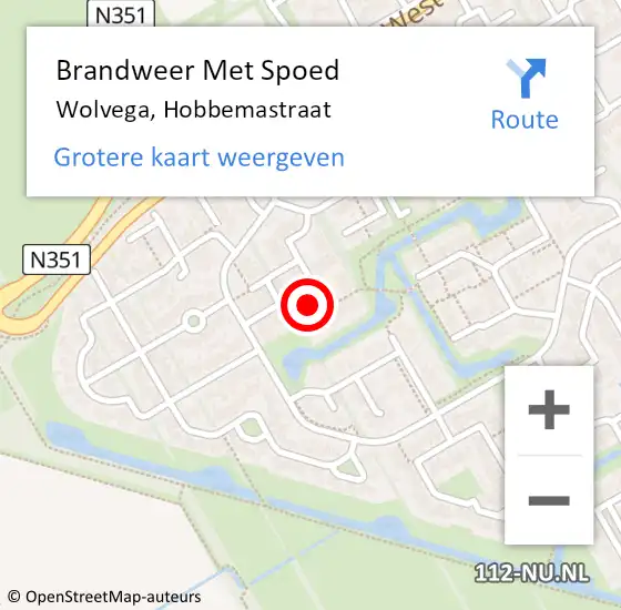 Locatie op kaart van de 112 melding: Brandweer Met Spoed Naar Wolvega, Hobbemastraat op 20 maart 2018 08:41