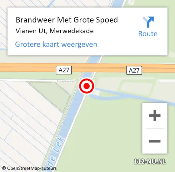 Locatie op kaart van de 112 melding: Brandweer Met Grote Spoed Naar Vianen Ut, Merwedekade op 20 maart 2018 09:35