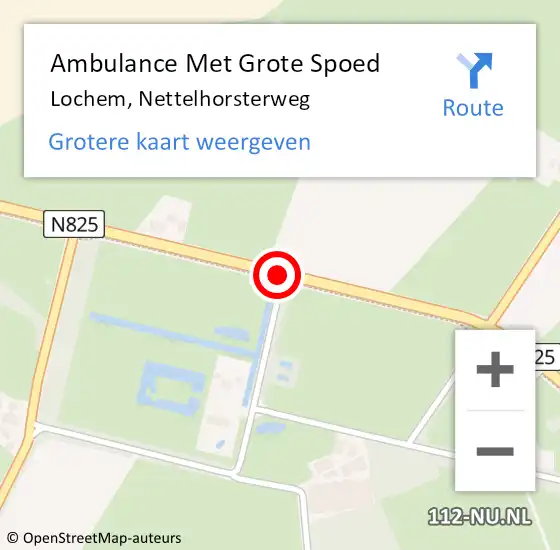 Locatie op kaart van de 112 melding: Ambulance Met Grote Spoed Naar Lochem, Nettelhorsterweg op 20 maart 2018 09:42
