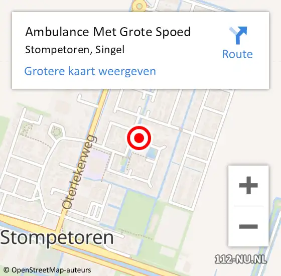 Locatie op kaart van de 112 melding: Ambulance Met Grote Spoed Naar Stompetoren, Singel op 20 maart 2018 10:21