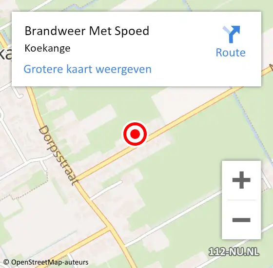 Locatie op kaart van de 112 melding: Brandweer Met Spoed Naar Koekange op 20 maart 2018 11:34