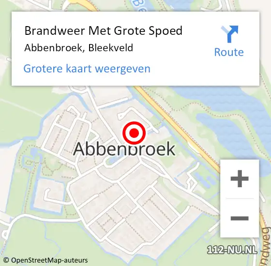 Locatie op kaart van de 112 melding: Brandweer Met Grote Spoed Naar Abbenbroek, Bleekveld op 20 maart 2018 11:42