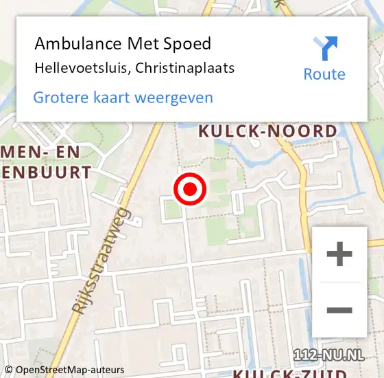 Locatie op kaart van de 112 melding: Ambulance Met Spoed Naar Hellevoetsluis, Christinaplaats op 20 maart 2018 11:54