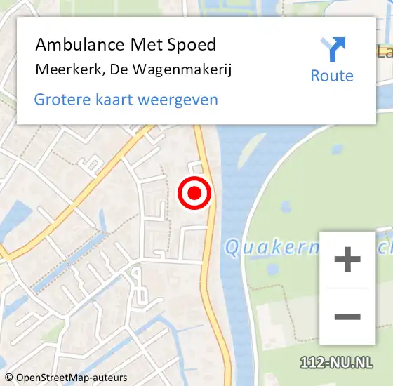 Locatie op kaart van de 112 melding: Ambulance Met Spoed Naar Meerkerk, De Wagenmakerij op 20 maart 2018 12:33