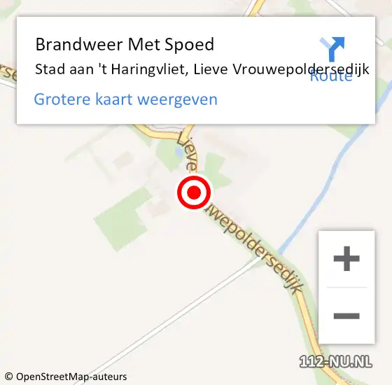 Locatie op kaart van de 112 melding: Brandweer Met Spoed Naar Stad aan 't Haringvliet, Lieve Vrouwepoldersedijk op 20 maart 2018 12:42