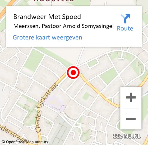 Locatie op kaart van de 112 melding: Brandweer Met Spoed Naar Meerssen, Pastoor Arnold Somyasingel op 20 maart 2018 12:47