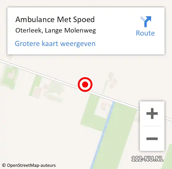 Locatie op kaart van de 112 melding: Ambulance Met Spoed Naar Oterleek, Lange Molenweg op 23 september 2013 05:41