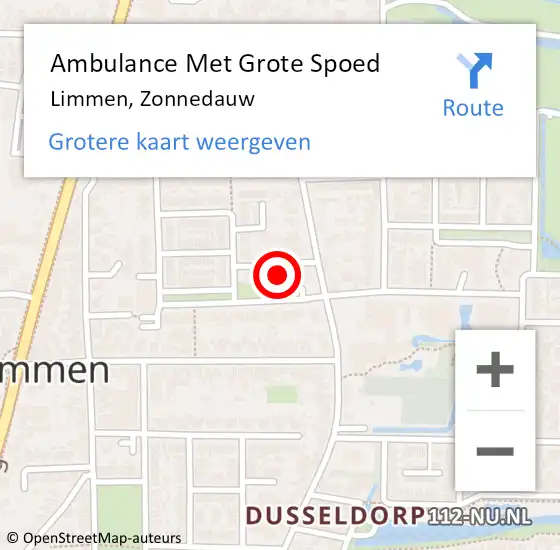Locatie op kaart van de 112 melding: Ambulance Met Grote Spoed Naar Limmen, Zonnedauw op 20 maart 2018 14:49