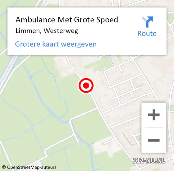 Locatie op kaart van de 112 melding: Ambulance Met Grote Spoed Naar Limmen, Westerweg op 20 maart 2018 15:19
