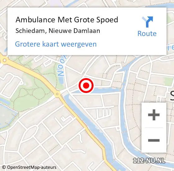 Locatie op kaart van de 112 melding: Ambulance Met Grote Spoed Naar Schiedam, A20 R hectometerpaal: 25,0 op 20 maart 2018 15:35
