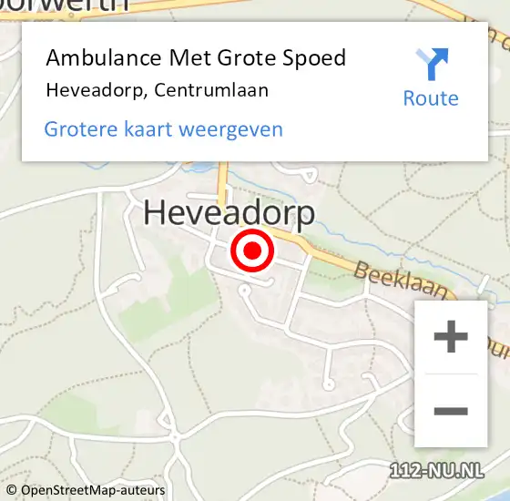 Locatie op kaart van de 112 melding: Ambulance Met Grote Spoed Naar Heveadorp, Centrumlaan op 20 maart 2018 16:29