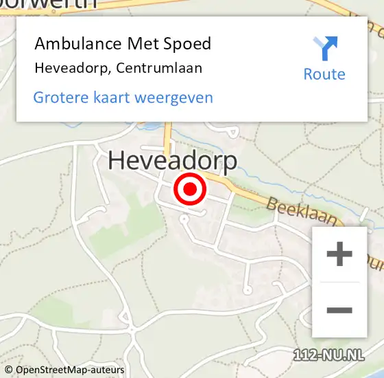 Locatie op kaart van de 112 melding: Ambulance Met Spoed Naar Heveadorp, Centrumlaan op 20 maart 2018 16:44