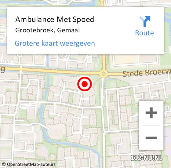 Locatie op kaart van de 112 melding: Ambulance Met Spoed Naar Grootebroek, Gemaal op 20 maart 2018 17:25