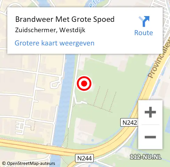 Locatie op kaart van de 112 melding: Brandweer Met Grote Spoed Naar Zuidschermer, Westdijk op 20 maart 2018 17:30