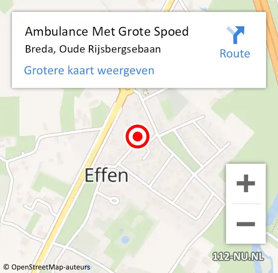 Locatie op kaart van de 112 melding: Ambulance Met Grote Spoed Naar Breda, Oude Rijsbergsebaan op 20 maart 2018 17:33