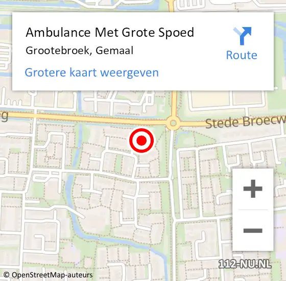 Locatie op kaart van de 112 melding: Ambulance Met Grote Spoed Naar Grootebroek, Gemaal op 20 maart 2018 17:33