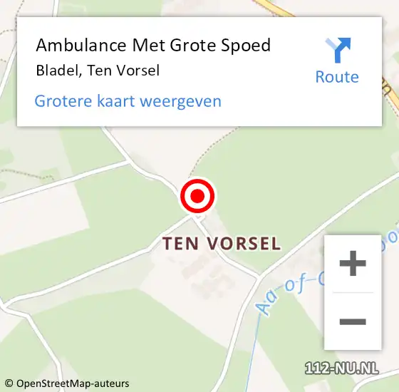 Locatie op kaart van de 112 melding: Ambulance Met Grote Spoed Naar Bladel, Ten Vorsel op 20 maart 2018 17:52