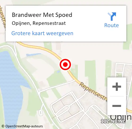 Locatie op kaart van de 112 melding: Brandweer Met Spoed Naar Opijnen, Repensestraat op 20 maart 2018 18:44