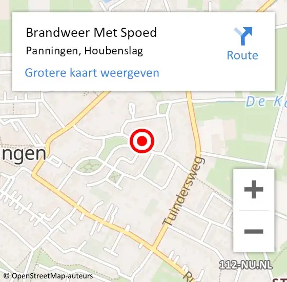 Locatie op kaart van de 112 melding: Brandweer Met Spoed Naar Panningen, Houbenslag op 20 maart 2018 18:52