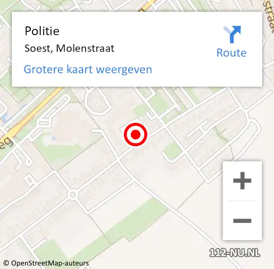 Locatie op kaart van de 112 melding: Politie Soest, Molenstraat op 20 maart 2018 19:30