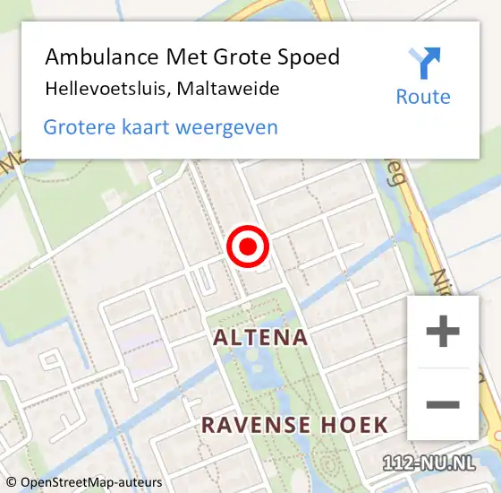 Locatie op kaart van de 112 melding: Ambulance Met Grote Spoed Naar Hellevoetsluis, Maltaweide op 20 maart 2018 19:44