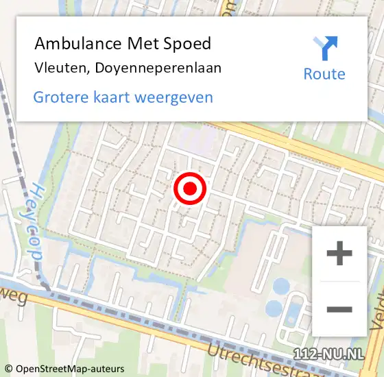 Locatie op kaart van de 112 melding: Ambulance Met Spoed Naar Vleuten, Doyenneperenlaan op 20 maart 2018 20:01